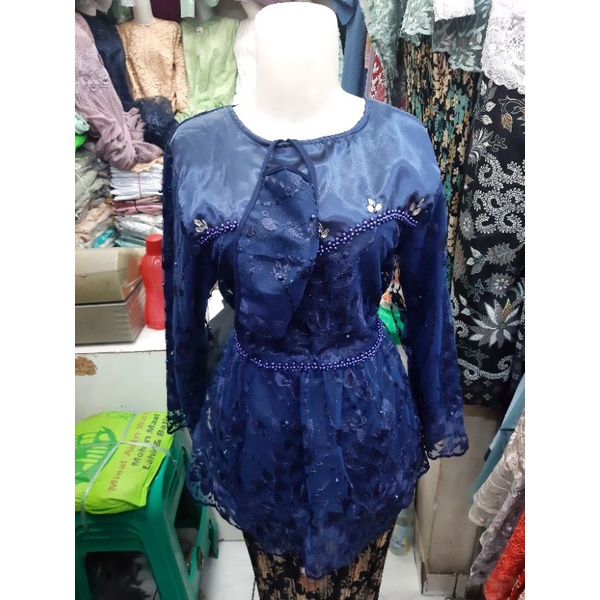 Jual Kebaya Payet Premium Merah Sage Biru Dongker Abu Abu Coklat Milo