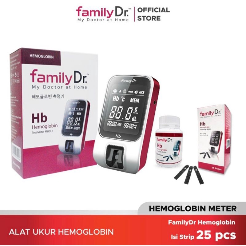 FAMILY DR ALAT TEST HEMOGLOBIN DAN STRIP ISI ULANG HB