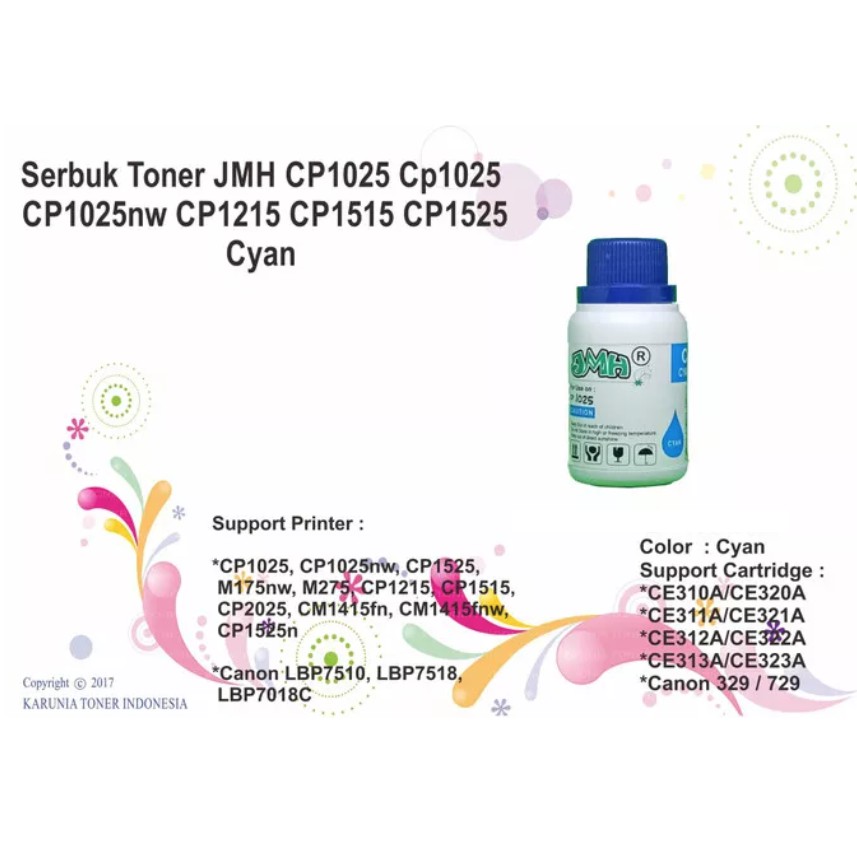 Serbuk Toner JMH CP1025 CP1025 CP1025nw CP1215 CP1515 CP1525 Cyan