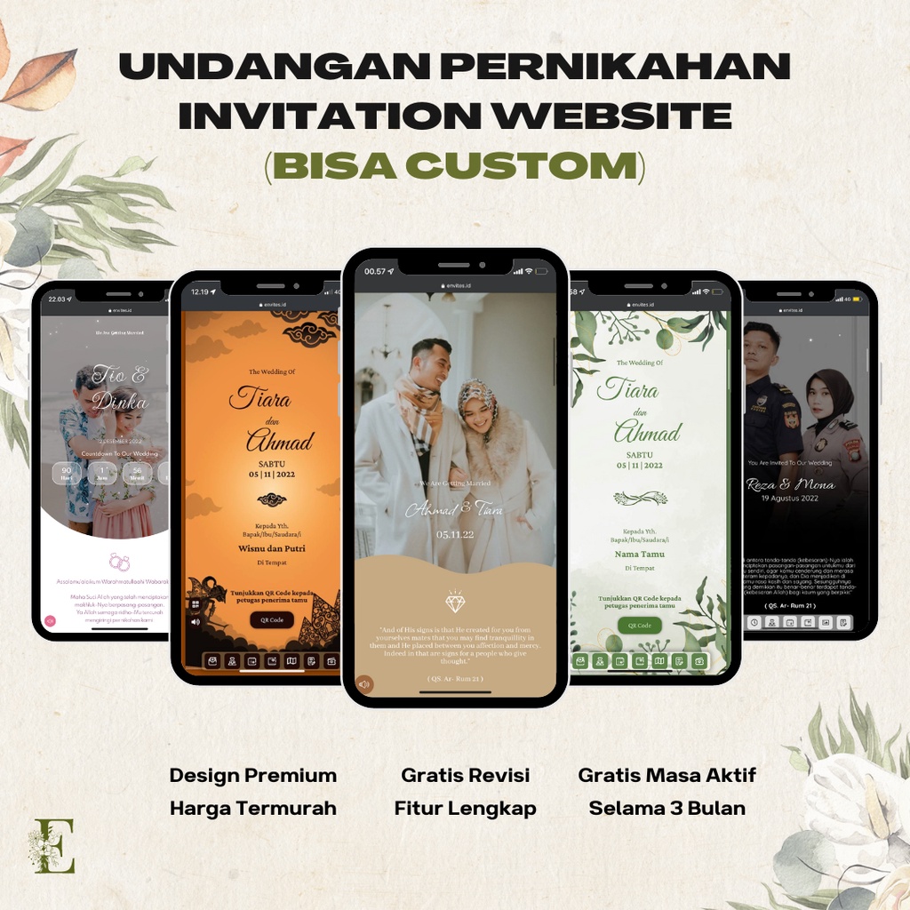 Undangan Pernikahan Digital Website | BISA CUSTOM DESAIN
