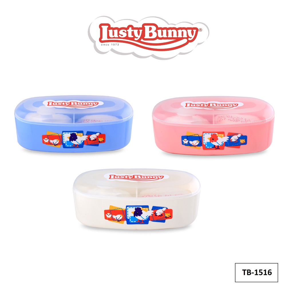 LUSTY BUNNY Baby Powder Case / Tempat Bedak Bayi Anti Pecah Double Isi 2 Puff