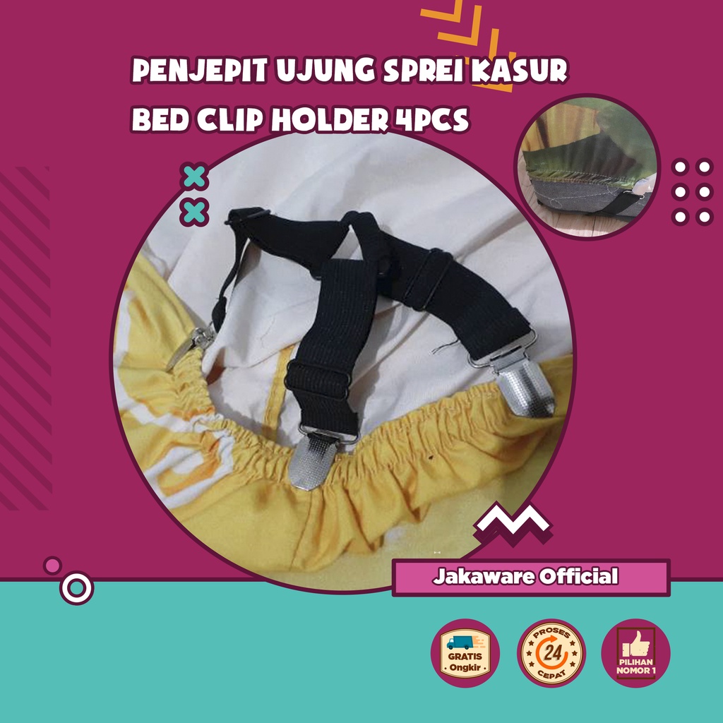 PENJEPIT UJUNG SPREI KASUR BED CLIP HOLDER 4PCS KLIP PENCAPIT JEPITAN PENGAIT PENGUNCI SEPERAI JAPIT