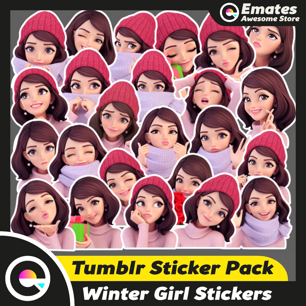 

[50pcs] Stiker Sticker Winter Girl Stiker Pack Aesthetic Laptop Waterproof