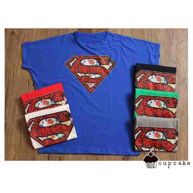 BAJU UKURAN BESAR Superman Batwing Kaos Cupcake Jumbo Baju Atasan Wanita Bigsize Kaos