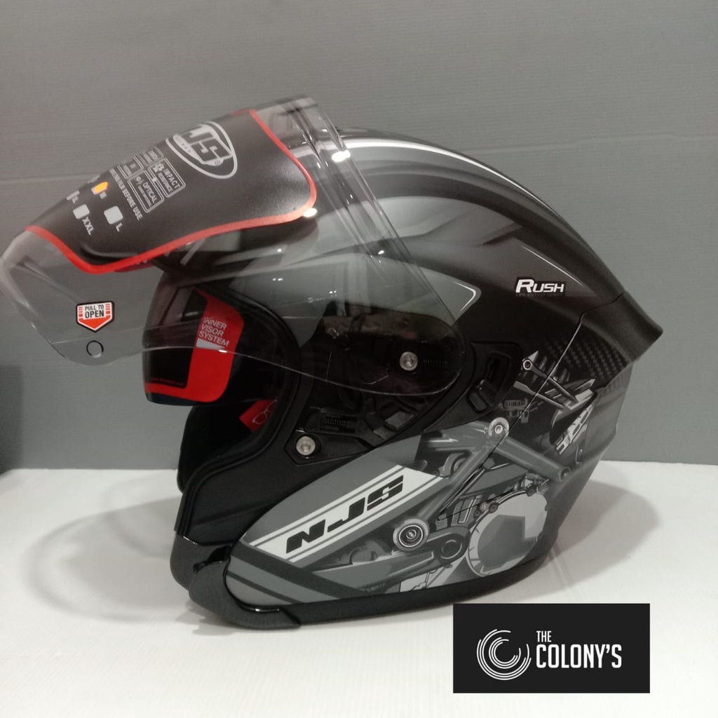 NJS KAIROZ HELM NJS KAIROS MOTIF RUSH DOUBLE VISOR-3