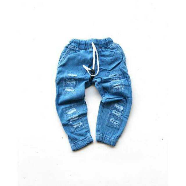 Celana Jogger Jeans Anak Levis Panjang Tali Denim Biru Umur 2 3 4 5 6 Tahun