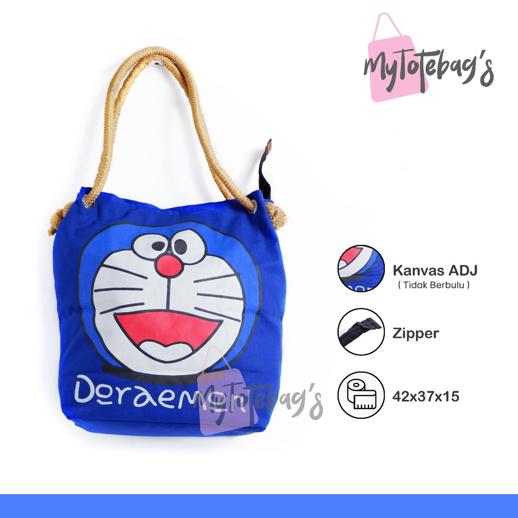 MyTotebag's - (COD) TOTEBAG Kanvas Tote bag Wanita Tebal Motif LUCU Model Tali Sumbu Tambang BESAR