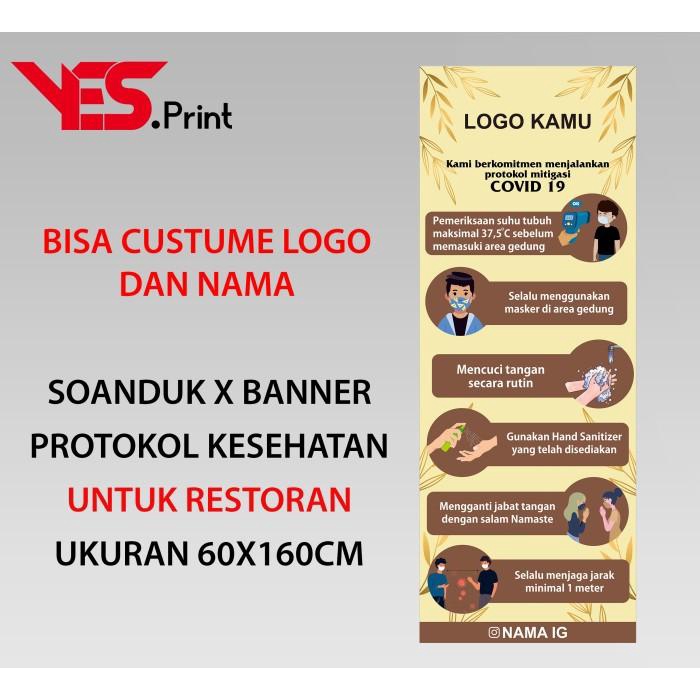 Spanduk X Banner Protokol Kesehatan Untuk Wedding Logo Dan Nama Custum