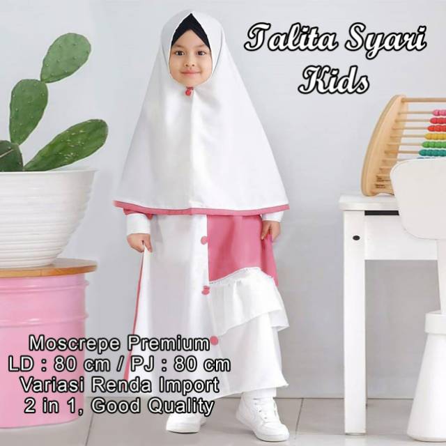 Gamis Kid Talita cl/Budayakan Membaca Caption