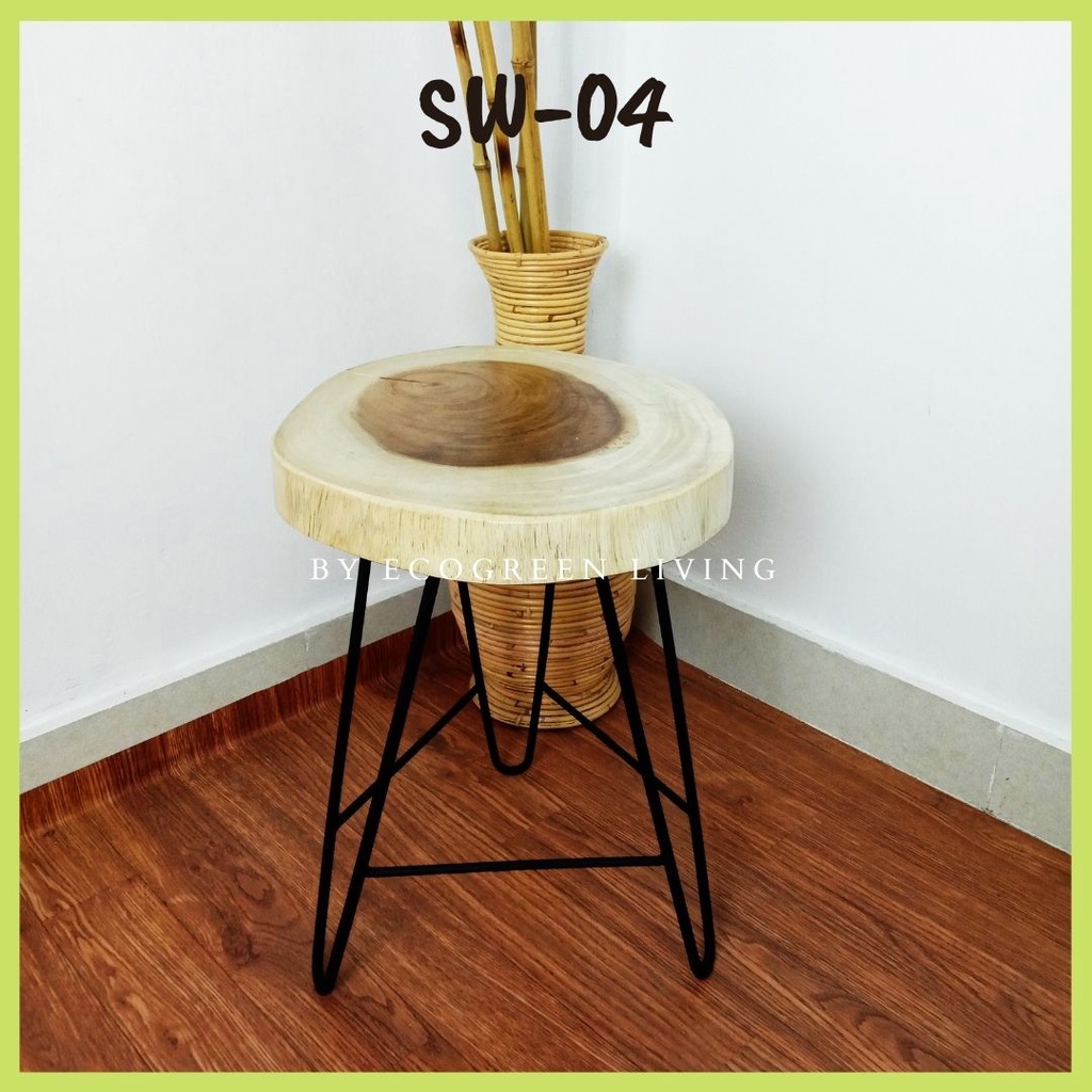 MEJA TERAS / MEJA KAYU RUSTIC / MEJA KAYU AESTHETIC / WOODEN  STOOL / STOOL KAYU