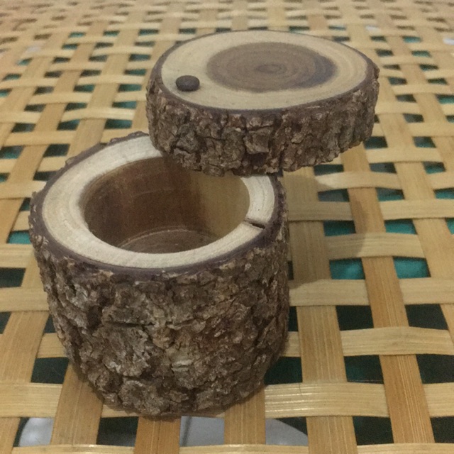 Tempat Cincin Kayu Diameter 7 cm Tinggi 7 cm
