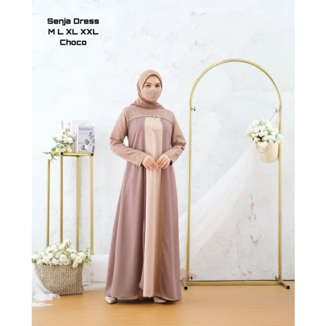 (COD) Gamis Dewasa Terbaru 2021 Senja Dress// Dress Moderen Terbaru