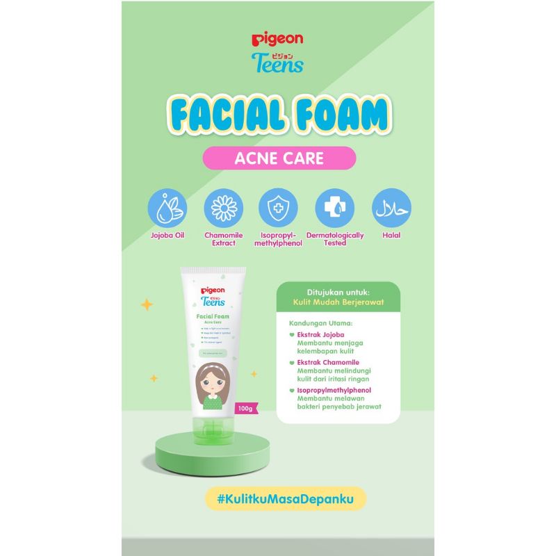 Pigeon Facial Foam 40ml 100ml / Sabun Muka Remaja Dewasa