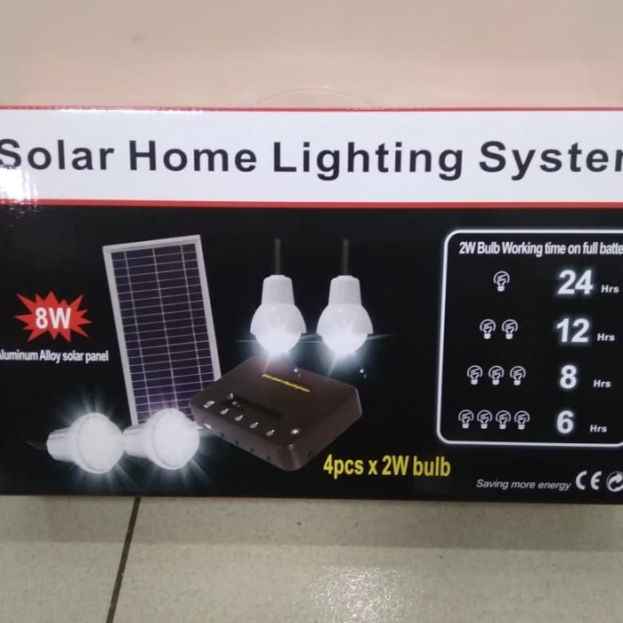 Solar Home Lighting Paket Solar Cell 4 Lampu 8Wp Paket Solar Cell