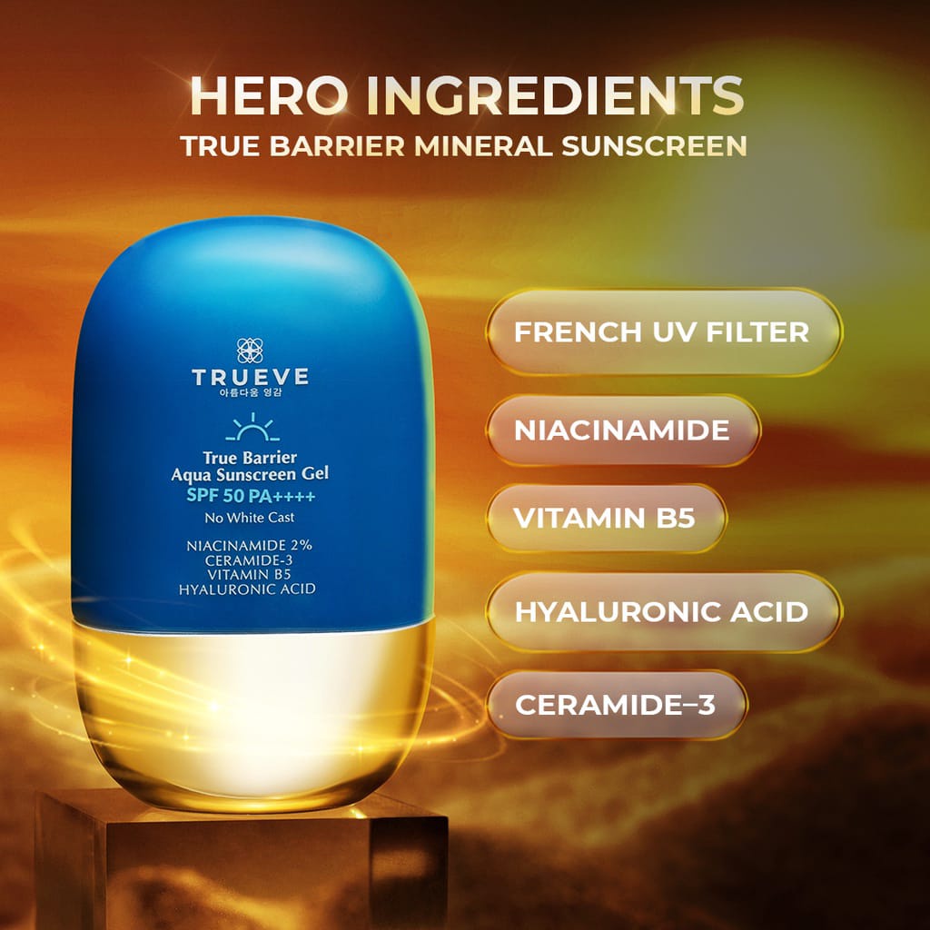 Trueve True Barrier Mineral Sunscreen | Barrier Aqua Sunscreen Gel 30gr