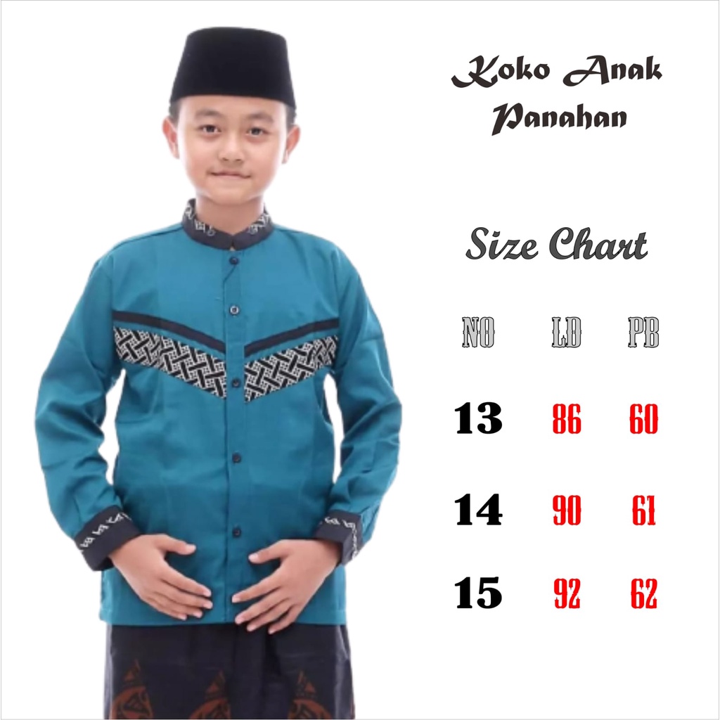 Baju Koko Anak Gus Azmi Koko Anak SD SMP Remaja Lengan Panjang Laki-Laki Koko Anak Cowok Set Baju Ko