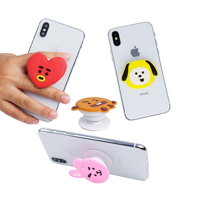 GRIPTOK 3D/PHONE HOLDER PVC/POPSOCKET HP 3D/BTS/TATA/VAN/RJ/CHIMMY/VAN/KOYA/COOKY/SHOOKY/MANG/