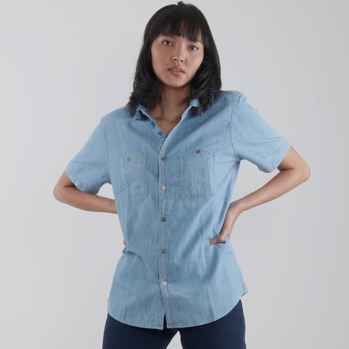 Edwin Jeans Kemeja Denim Jeans Ayako 01 Lengan Pendek - Ladies