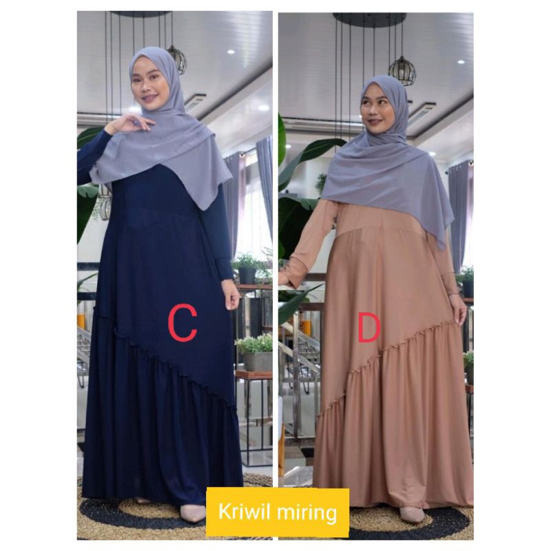 Gamis jersey polos / gamis harian adem