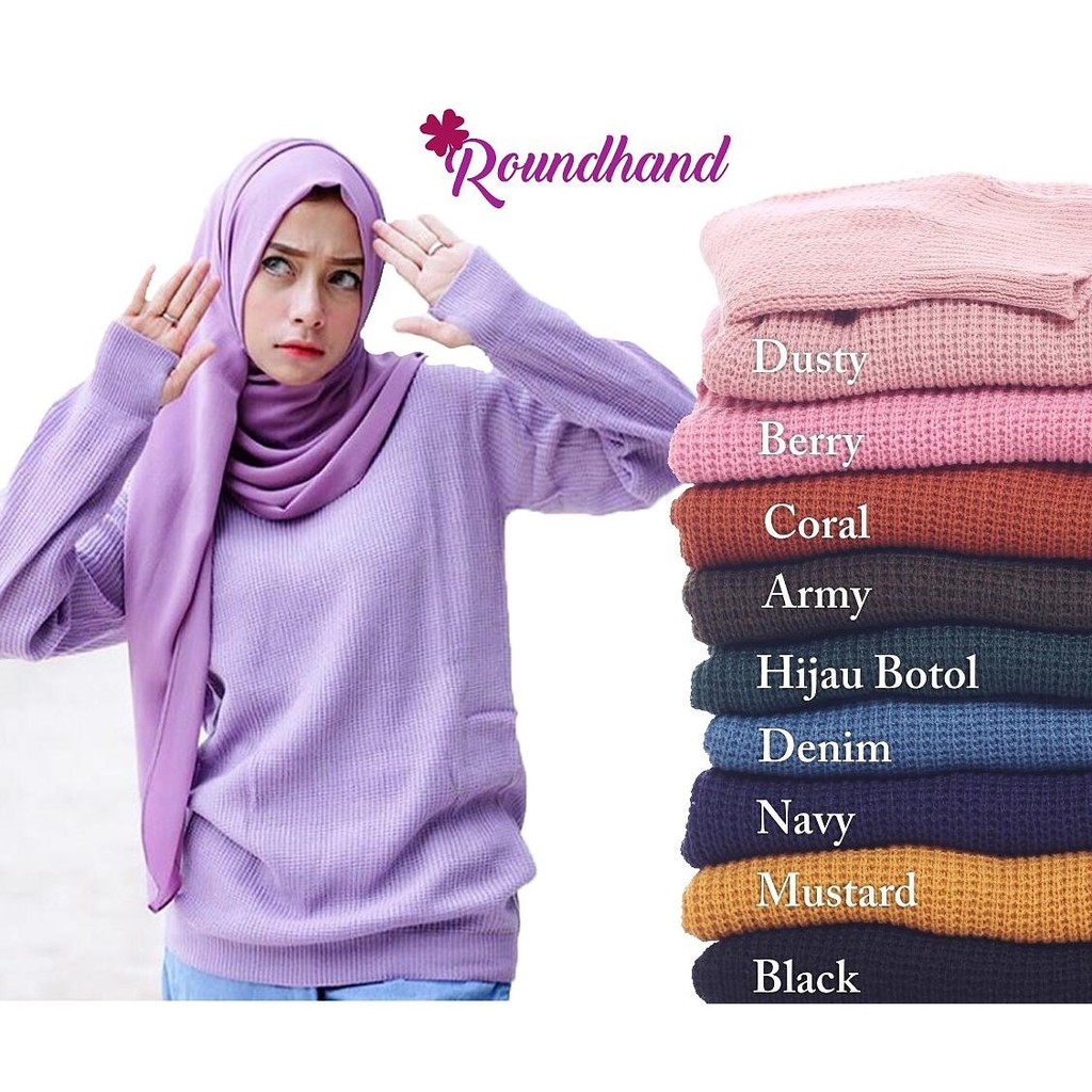 Atasan Wanita  Rajut  Halus ROUNDHAND SWEATER Blouse Rajut  