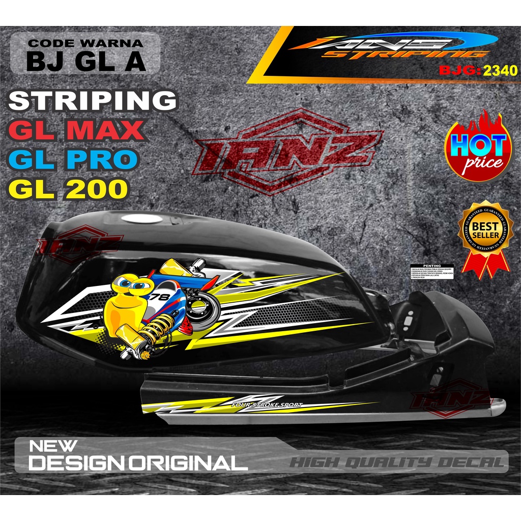 STRIPING STIKER GL PRO TERBARU / STIKER MOTOR GL TERMURAH / STRIPING MOTOR GL 100 / STIKER MOTOR