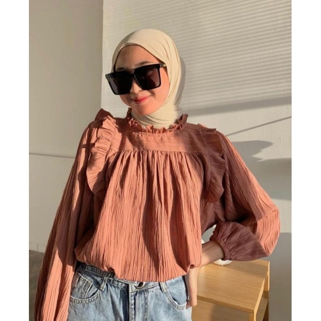 DAISY BLOUSE RAYON CRINGKEL | BLUS WANITA KEKINIAN | BLUS WANITA PALING HITS 2021 | BISA COD