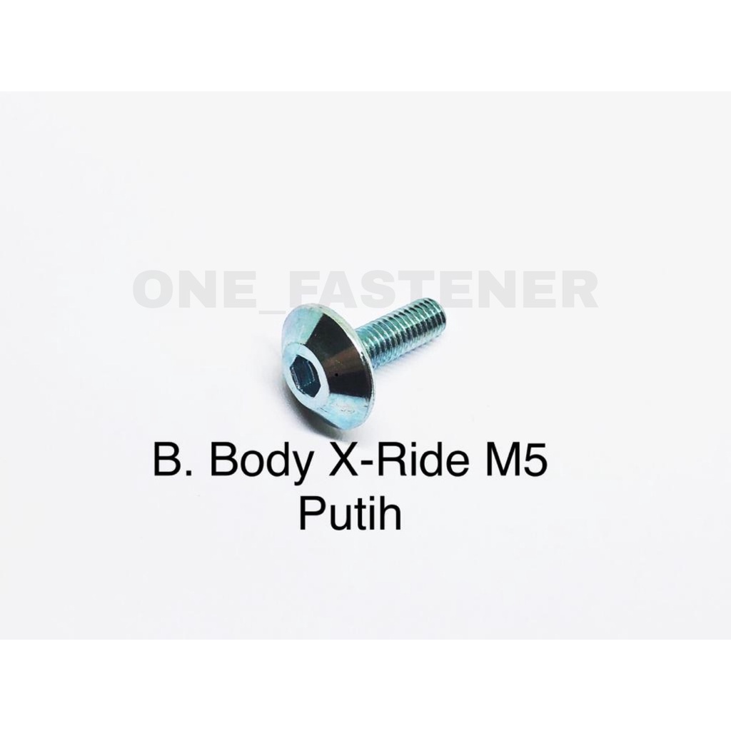 100 pcs x303 BAUT L cover Body X Ride M5 payung 5mm PUTIH xride L4