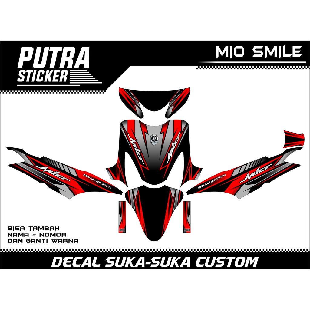 Decal Sticker Yamaha MIO smile custom full body, Mio smile