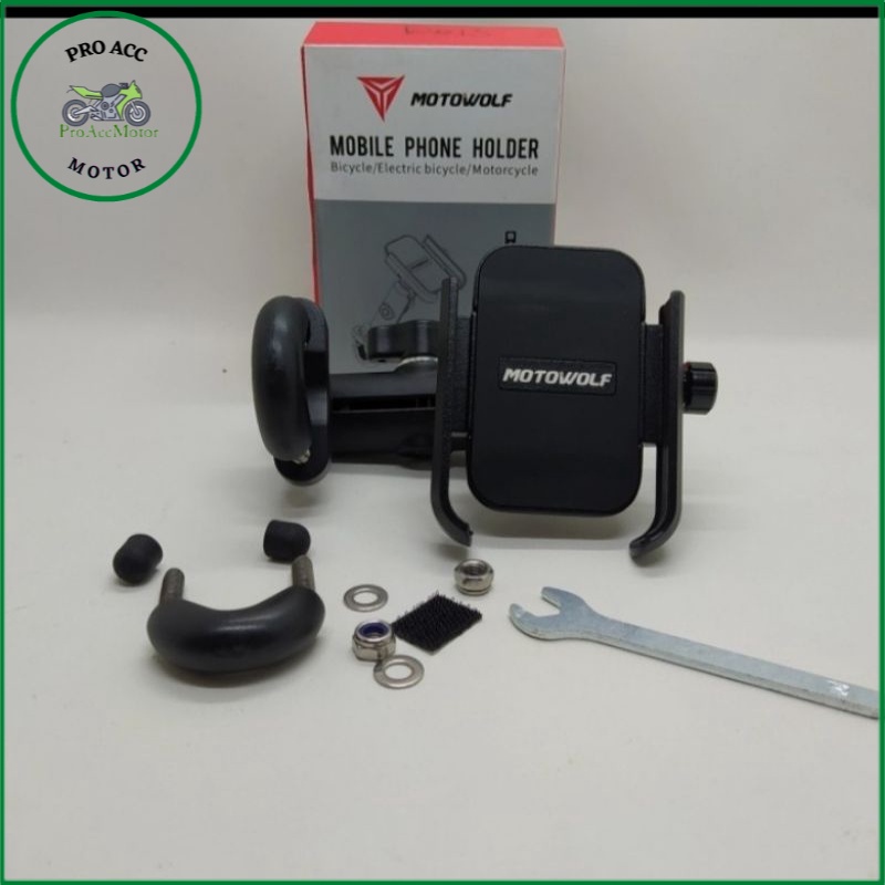 motowolf holder handphone rotasi 360 derajat motor ADV PCX NEW NMAX AEROX XMAX VARIO LEXI DLL (COD)