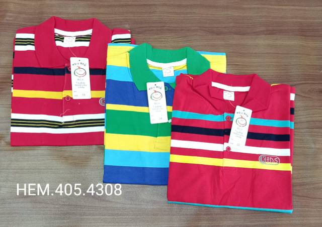 Baju hem anak cowok 2-12 thn katun strech warna warni / Polo shirt / T-shirt anak laki Premium