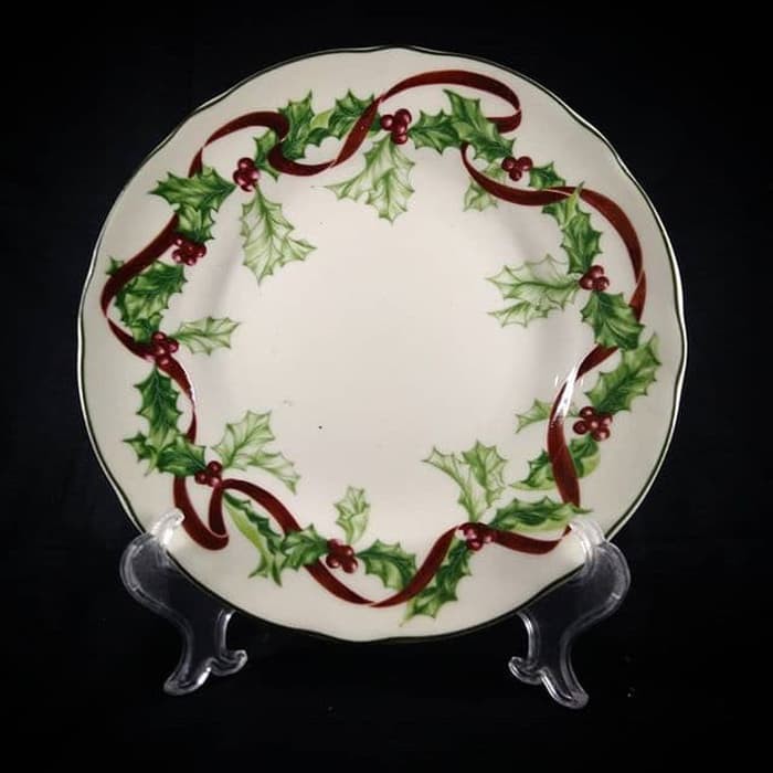 PIRING MAKAN / HIAS SANGO MOTIF POINSETTIA