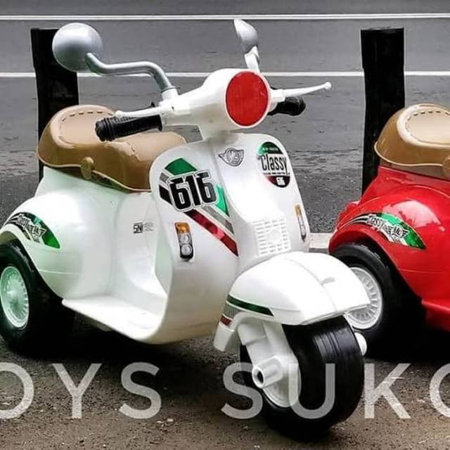 Mainan Vespa Tunggang Anak Light &amp; Sound - Motor Skuter Dorong Edukasi