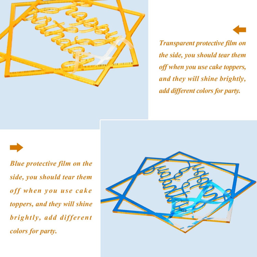 Topper Kue Desain Happy Birthday 15 Gaya Warna Merah Emas Bahan Akrilik Untuk Dekorasi