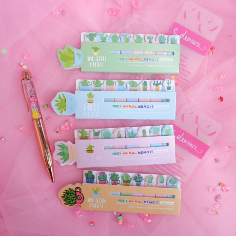 

sticky marker / bookmark / memo / motif unicorn/cactus | demnacs