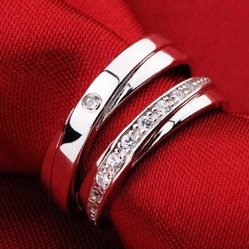 Cincin Perak Couple Ring Silver Perak 925 Wanita Ring Murah Cincin Hitam Sepasang Nikah Wedding Ring