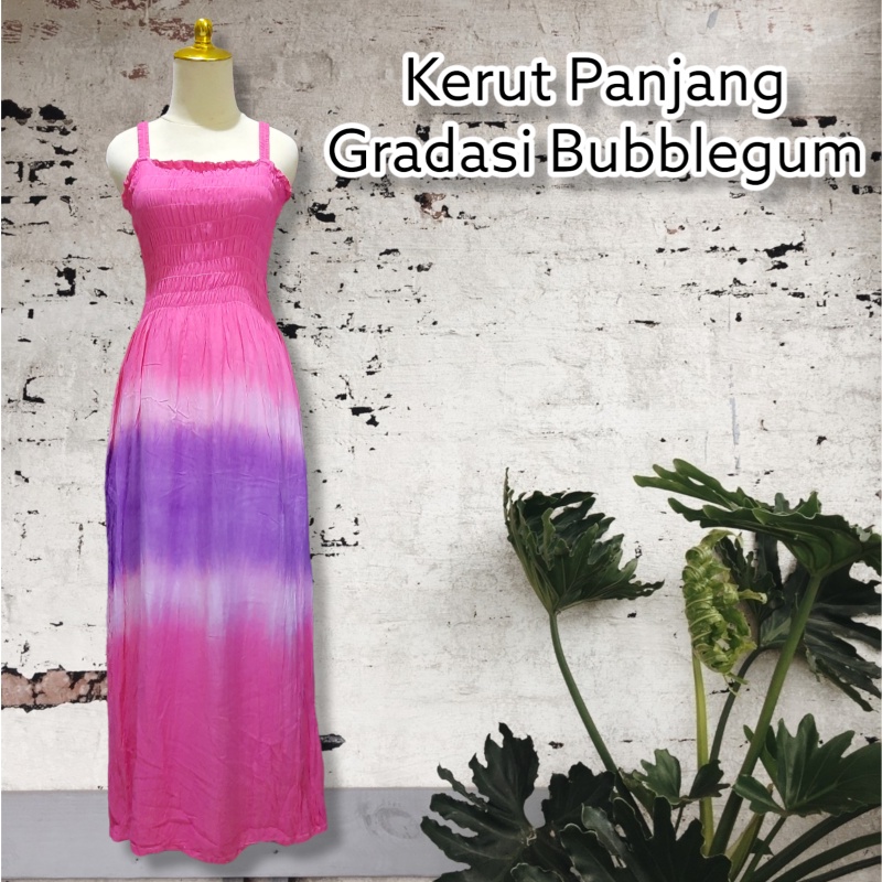 DRESS KERUT PANJANG WANITA RAYON