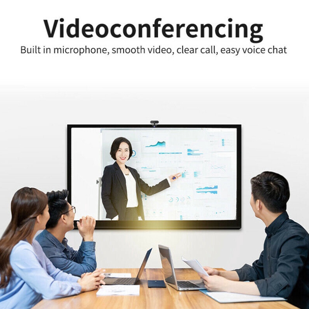 Webcam 1080P Full HD Smart Rotatable For PC Laptop Desktop with Microphone Video conference[HOUSE2020]