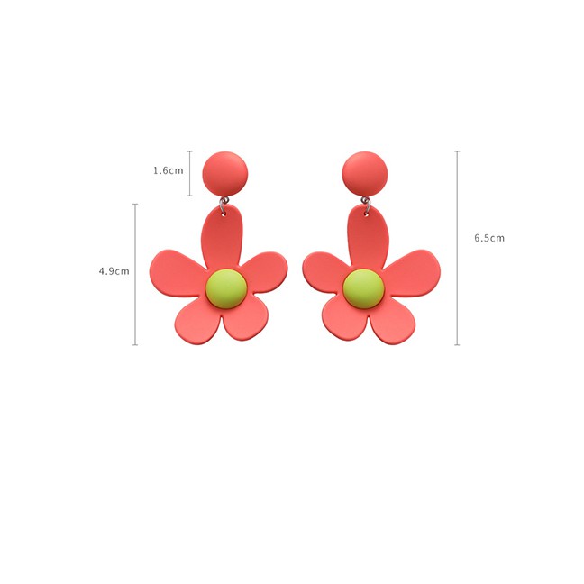 LRC Anting Tusuk Fashion Flower Contrast Earrings F69683