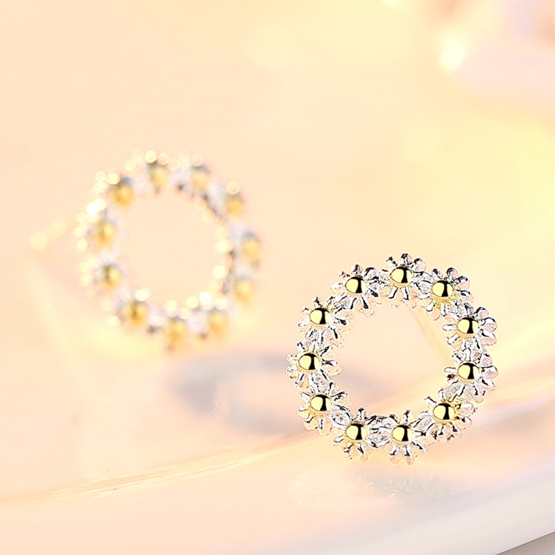 925 Perak Anting Anting Wanita Bentuk Bulat Perhiasan Fashion 0013/Subang Telinga anting perempuan