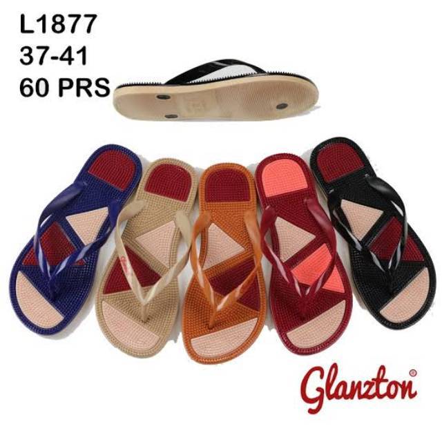  Sandal  Karet Rematik Sendal Teplek Wanita  GLANZTON  L1877 