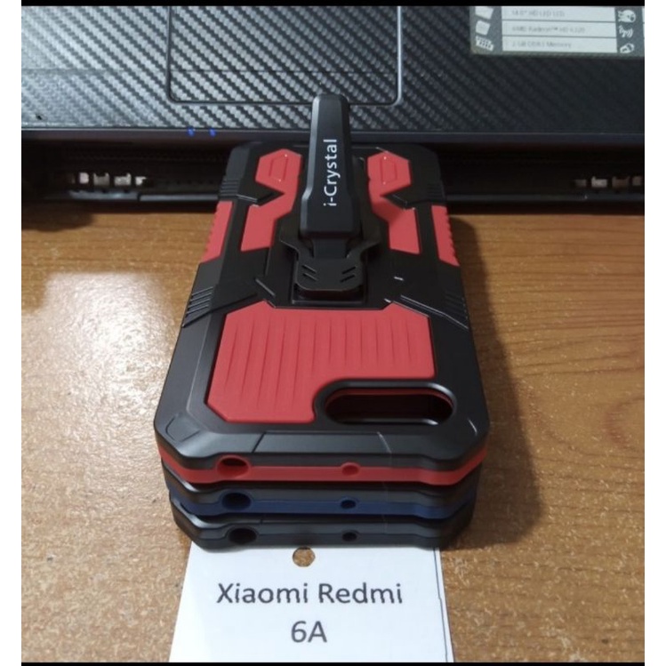 i - Crystal Robot Case Xiaomi Redmi 6A with standing belt clip