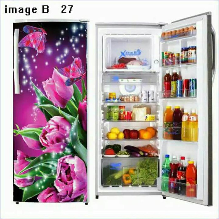Stiker Kulkas 1 Pintu Wallpaper Kulkas 1 Pintu Tulip Ungu