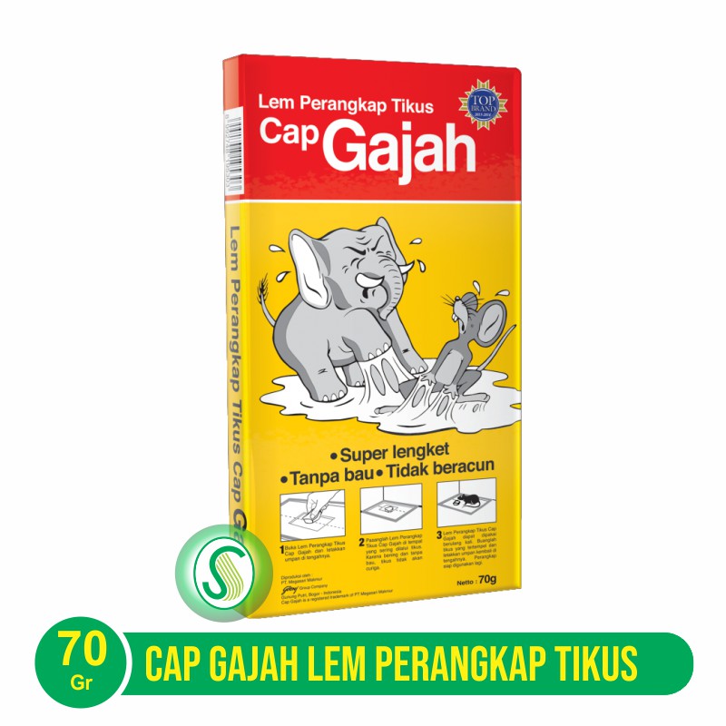 Lem Perangkap Tikus Cap Gajah Model Buku Papan 70gr