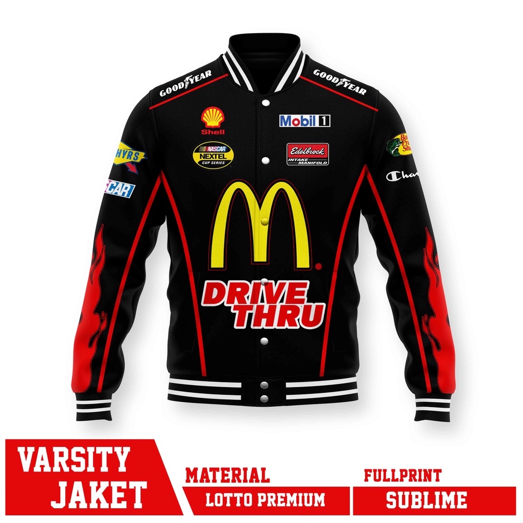 VARSITY JACKET RACING NASCAR MCD DRIVE I'M LOVIN' IT DX PRO