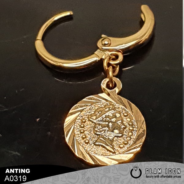 Anting Mata Bandul Koin Ukir GD A0319