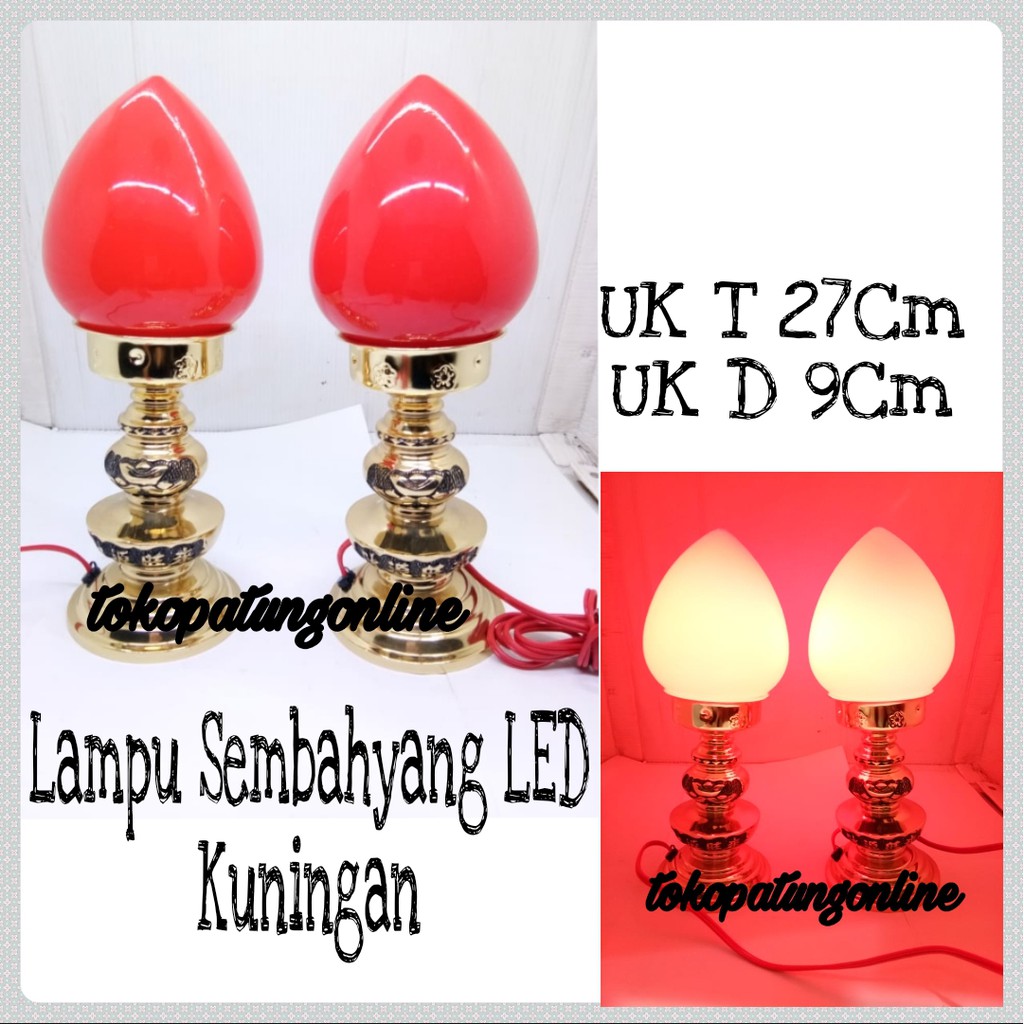 Lampu LED Sembahyang Merah Kuningan Taiwan