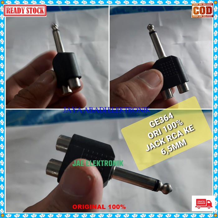 G364 ORIGINAL Jack Rca ke 6,5mm canon mixer audio spliter konektor splitter aux mic mik penyambung s