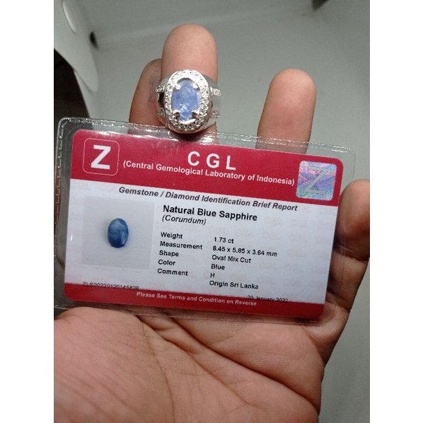 natural blue sapphire ceylon (srilangka) memo lab
