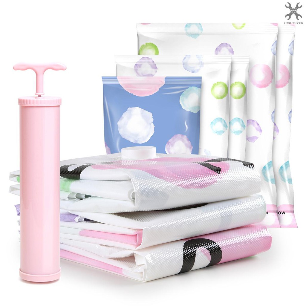 Home Organizer Reusable Vacuum Storage Bag Pack Set Space Saver Home Organizer Reusable Vacuum Storage Bag Pack Set Space Saver