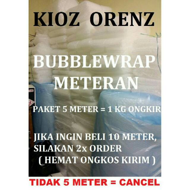 PLASTIK BUBBLEWRAP METERAN BUBBLE WRAP Gelembung Packing Anti Pecah Belah Harga Murah